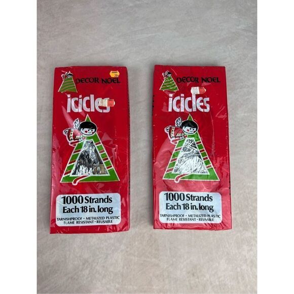 Vintage Icicles Tinsel Strands 18" Long Decor Noel 1000 Strands Christmas Decor - Picture 1 of 5